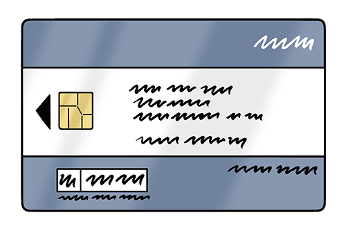 Bank-Karte mit Chip.