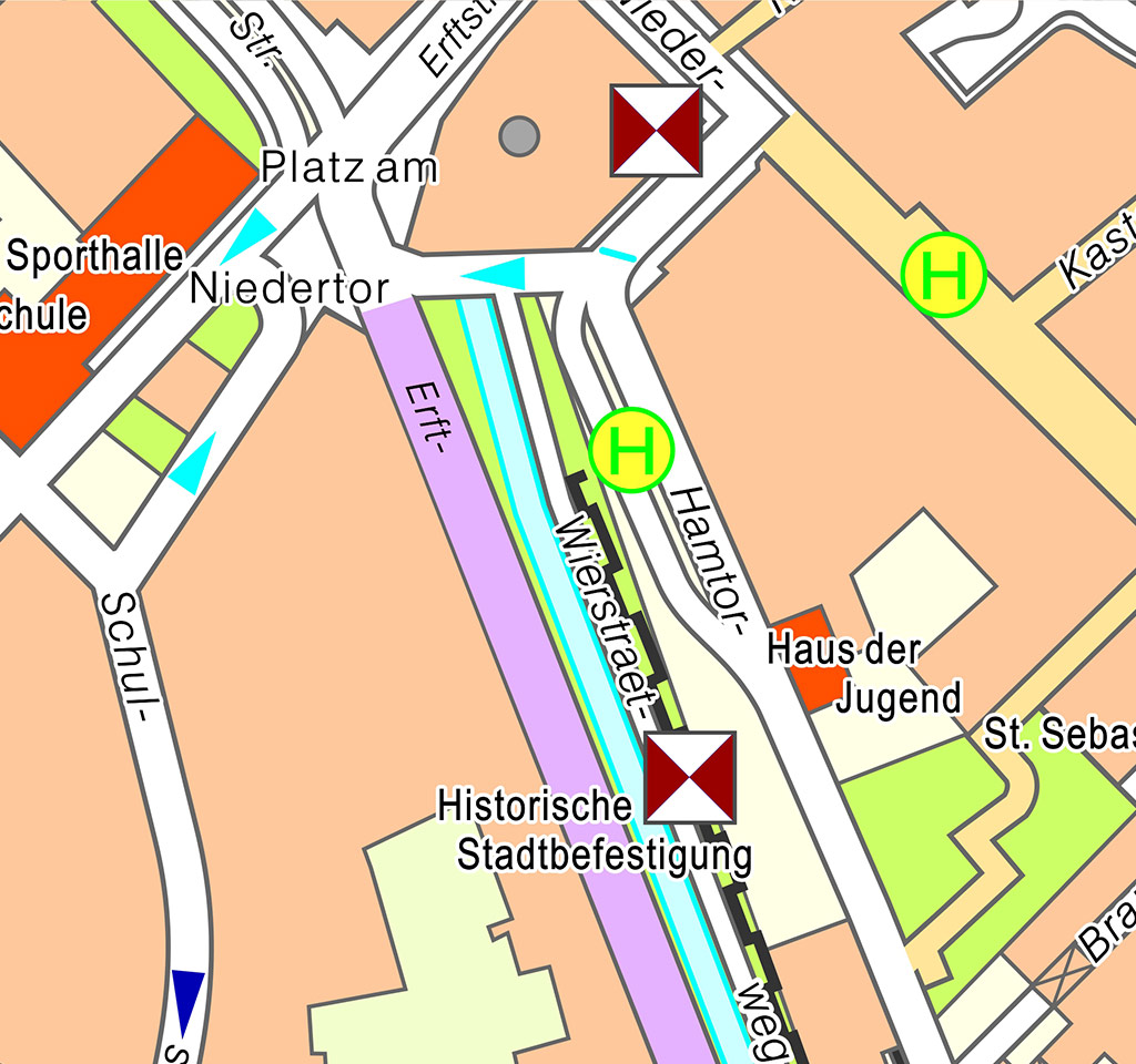 Ausschnitt des Innenstadtplans.