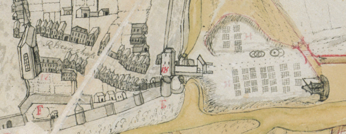 Einfache und weitgehend monochrome Zeichnung des Areals.