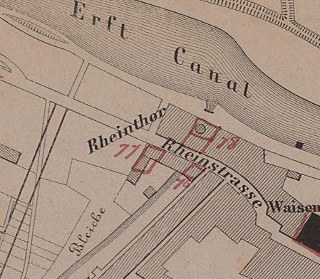 Ausschnitt einer historischen Karte von 1873.