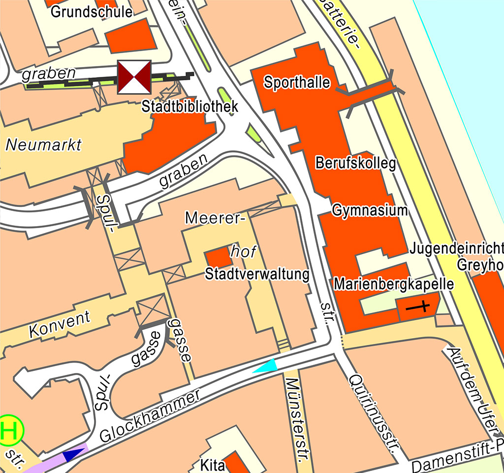 Ausschnitt des Innenstadtplans.