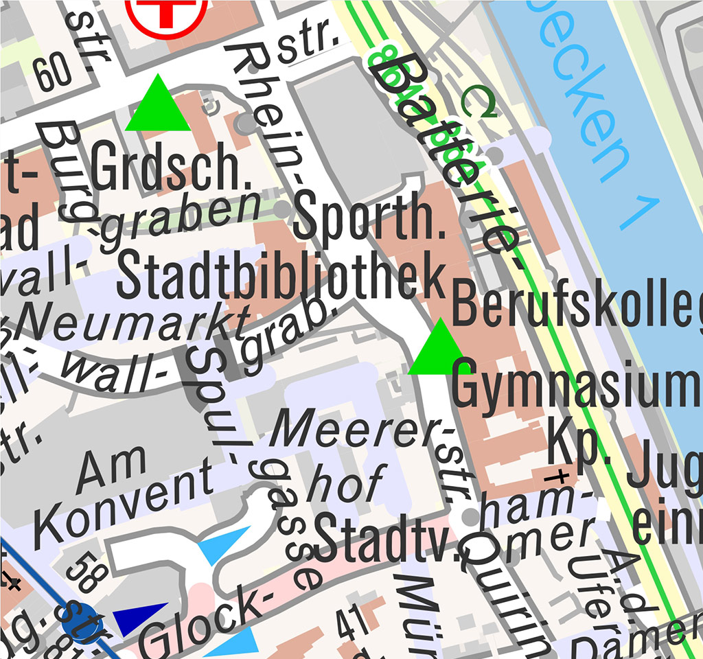 Ausschnitt der Stadtkarte.