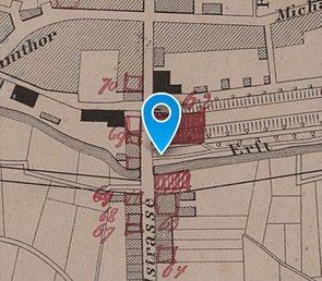 Ausschnitt einer historischen Karte von 1873.