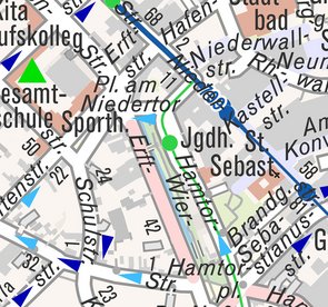 Ausschnitt der Stadtkarte.