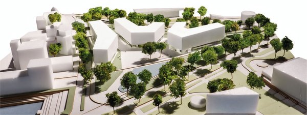 Architekturmodell des geplanten Wendersplatzes.