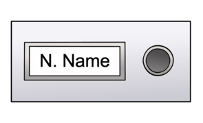 Namenschild mit Aufschrift: N. Name.