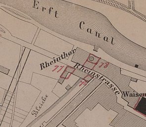 Ausschnitt einer historischen Karte von 1873.