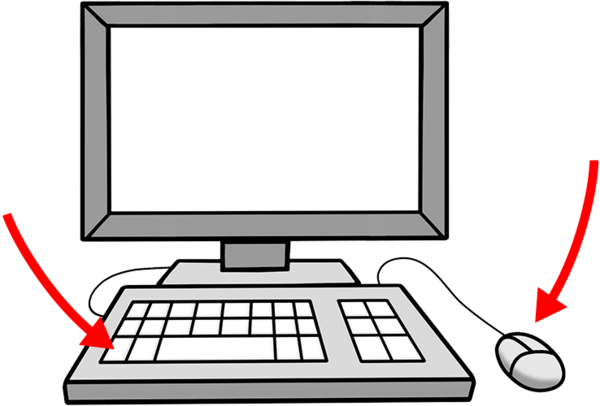 Computer mit Maus.