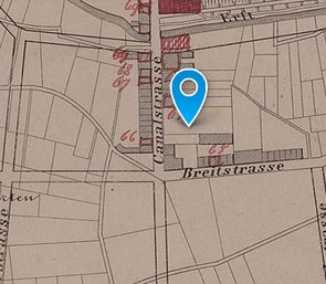 Ausschnitt einer historischen Karte von 1873.