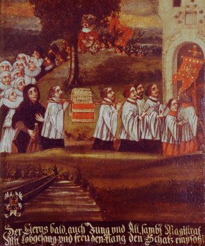 Altertümliches Gemälde der Prozession.
