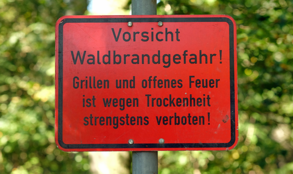 Vorsicht Feld- und Waldbrandgefahr!