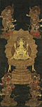 Anonym, Fukùkenjaku Kannon, 16. Jh., Tusche und Farbe auf Seide, 100 x 39 cm