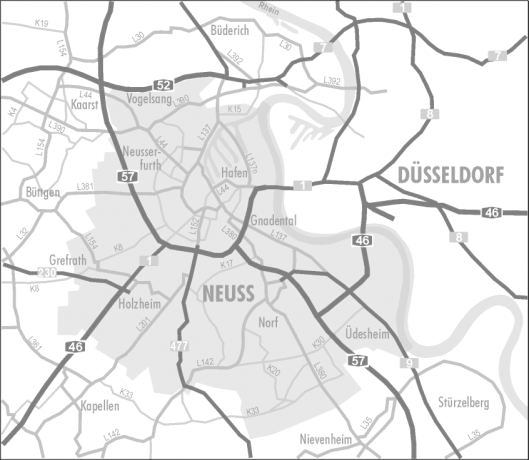 Lage der Stadt Neuss