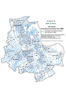 Höchster Grundwasserstand bis 1995