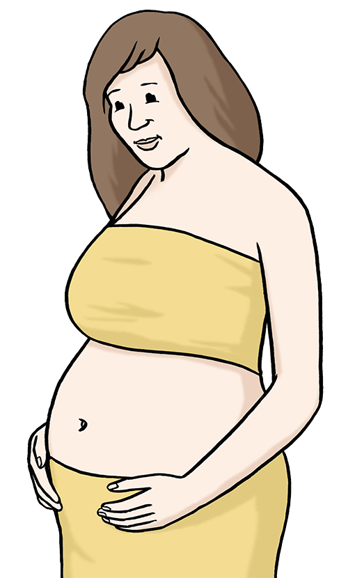 Eine Frau ist schwanger.