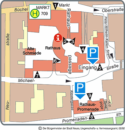 Lageplan der Stadtverwaltung